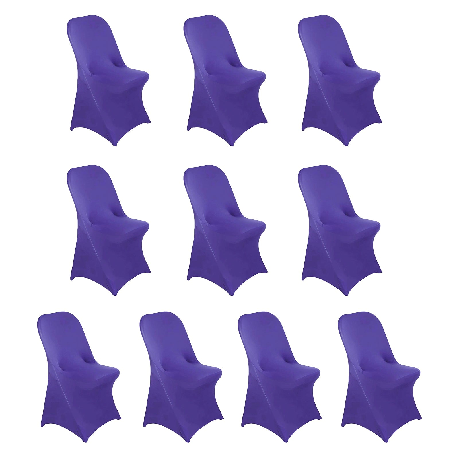 10 Pack Stretch Spandex Chair Covers Purple for Folding Chairs - Durable 160GSM Fitted Slipcovers - Bell Racket Store