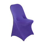 10 Pack Stretch Spandex Chair Covers Purple for Folding Chairs - Durable 160GSM Fitted Slipcovers - Bell Racket Store