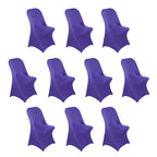 10 Pack Stretch Spandex Chair Covers Purple for Folding Chairs - Durable 160GSM Fitted Slipcovers - Bell Racket Store