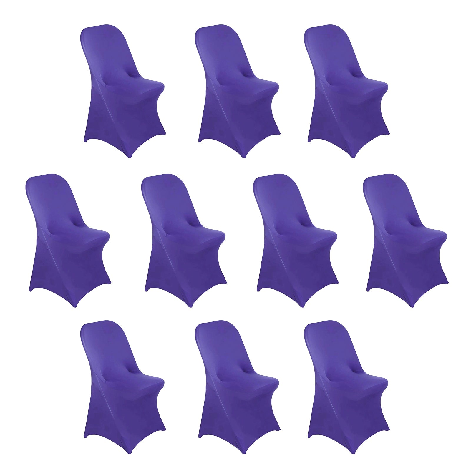 10 Pack Stretch Spandex Chair Covers Purple for Folding Chairs - Durable 160GSM Fitted Slipcovers - Bell Racket Store