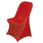10 Pack Stretch Spandex Chair Covers Red for Folding Chairs - Durable 160GSM Fitted Slipcovers - Bell Racket Store