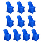 10 Pack Stretch Spandex Chair Covers Royal Blue for Folding Chairs - Durable 160GSM Fitted Slipcovers - Bell Racket Store