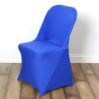 10 Pack Stretch Spandex Chair Covers Royal Blue for Folding Chairs - Durable 160GSM Fitted Slipcovers - Bell Racket Store