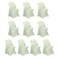 10 Pack Stretch Spandex Chair Covers Sage Green for Folding Chairs - Durable 160GSM Fitted Slipcovers - Bell Racket Store