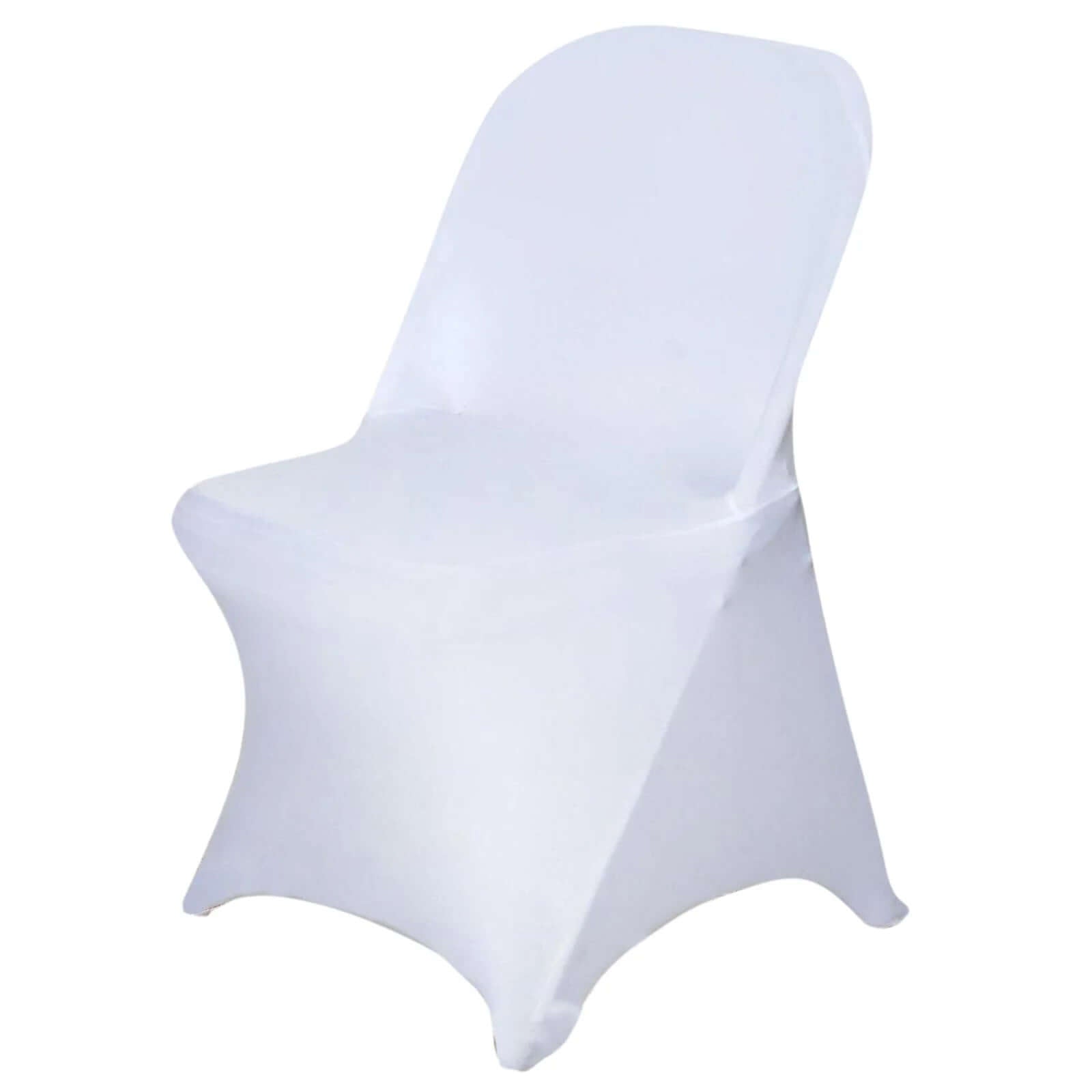 10 Pack Stretch Spandex Chair Covers White for Folding Chairs - Durable Perfectly 160GSM Fitted Slipcovers for Professional & Casual Events - Bell Racket Store