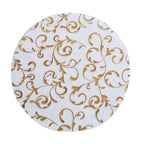 10 - Pack Table Placemats Embossed Foil Flower Design Metallic Gold Round - Sheer Organza Disposable Mats 13" - Bell Racket Store