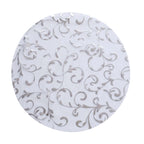 10 - Pack Table Placemats Embossed Foil Flower Design Metallic Silver Round - Sheer Organza Disposable Mats 13" - Bell Racket Store