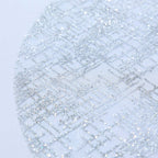 10 - Pack Table Placemats Glitter Design Metallic Silver Round - Mesh Polyester Disposable Mats 13" - Bell Racket Store