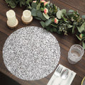 10 - Pack Table Placemats Sequin Design Metallic Silver Round - Mesh Disposable Dust - Free Dining Mats 13" - Bell Racket Store