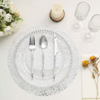 10 - Pack Table Placemats Sequin Design Metallic Silver Round - Mesh Disposable Dust - Free Dining Mats 13" - Bell Racket Store
