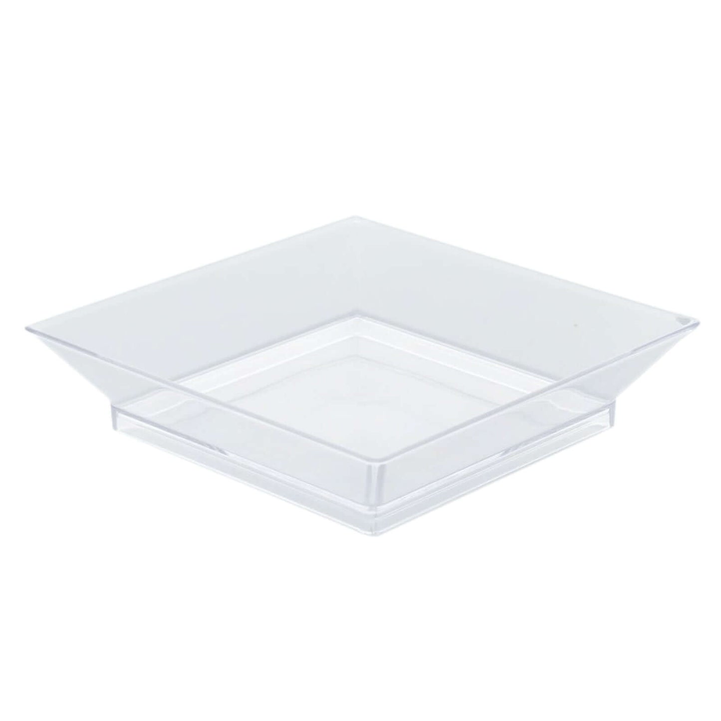 10 - Pack Tapas Plates Sleek Square Design Clear - Plastic Disposable Plates for Parties 4" - NestOCart