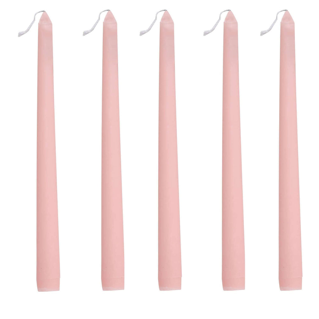 10 - Pack Taper Candles Premium Wax Design Blush - Unscented Candles for Upscale Settings 10" - Bell Racket Store