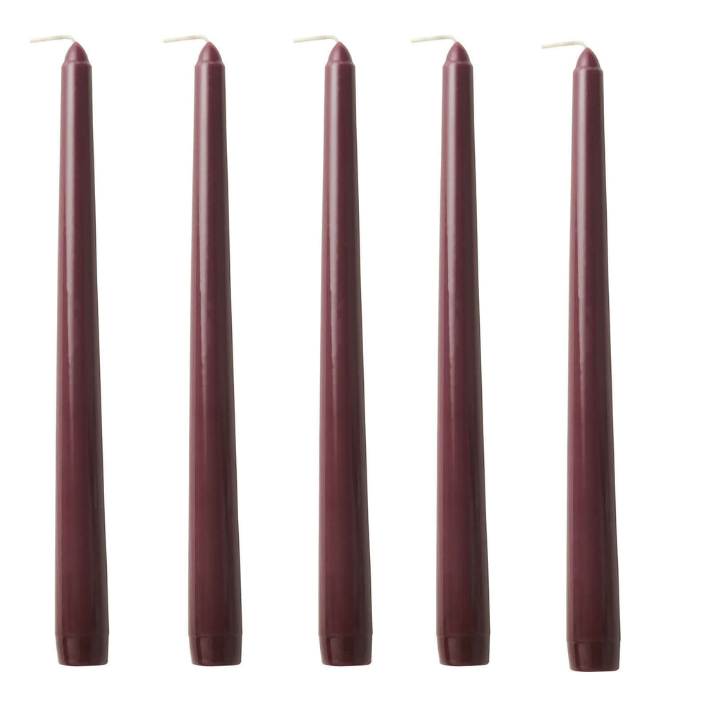 10 - Pack Taper Candles Premium Wax Design Burgundy - Unscented Candles for Upscale Settings 10" - Bell Racket Store