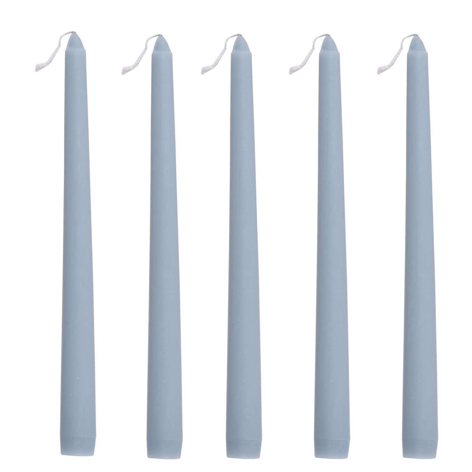 10 - Pack Taper Candles Premium Wax Design Dusty Blue - Unscented Candles for Upscale Settings 10" - Bell Racket Store