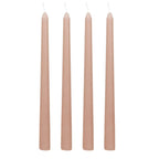 10 - Pack Taper Candles Premium Wax Design Dusty Rose - Unscented Candles for Upscale Settings 10" - Bell Racket Store