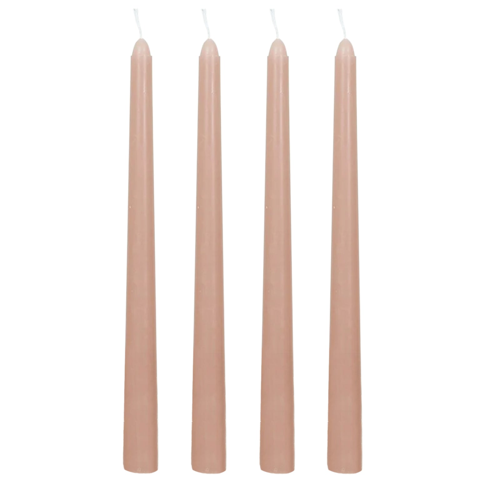 10 - Pack Taper Candles Premium Wax Design Dusty Rose - Unscented Candles for Upscale Settings 10" - Bell Racket Store