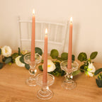 10 - Pack Taper Candles Premium Wax Design Dusty Rose - Unscented Candles for Upscale Settings 10" - Bell Racket Store