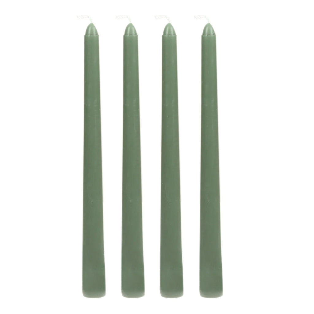 10 - Pack Taper Candles Premium Wax Design Dusty Sage Green - Unscented Candles for Upscale Settings 10" - Bell Racket Store