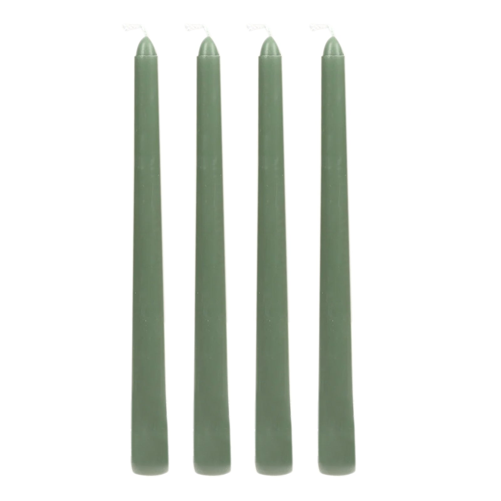 10 - Pack Taper Candles Premium Wax Design Dusty Sage Green - Unscented Candles for Upscale Settings 10" - Bell Racket Store