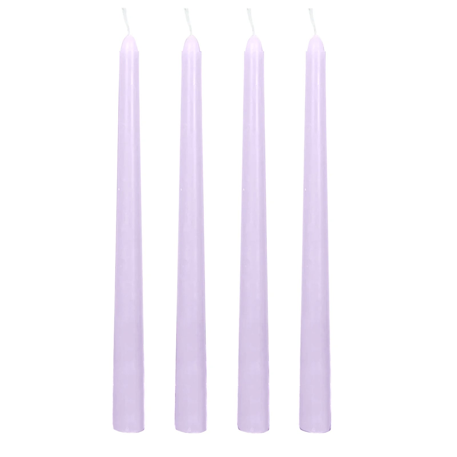 10 - Pack Taper Candles Premium Wax Design Lavender Lilac - Unscented Candles for Upscale Settings 10" - Bell Racket Store
