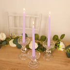 10 - Pack Taper Candles Premium Wax Design Lavender Lilac - Unscented Candles for Upscale Settings 10" - Bell Racket Store