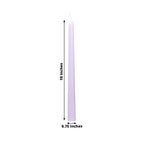 10 - Pack Taper Candles Premium Wax Design Lavender Lilac - Unscented Candles for Upscale Settings 10" - Bell Racket Store