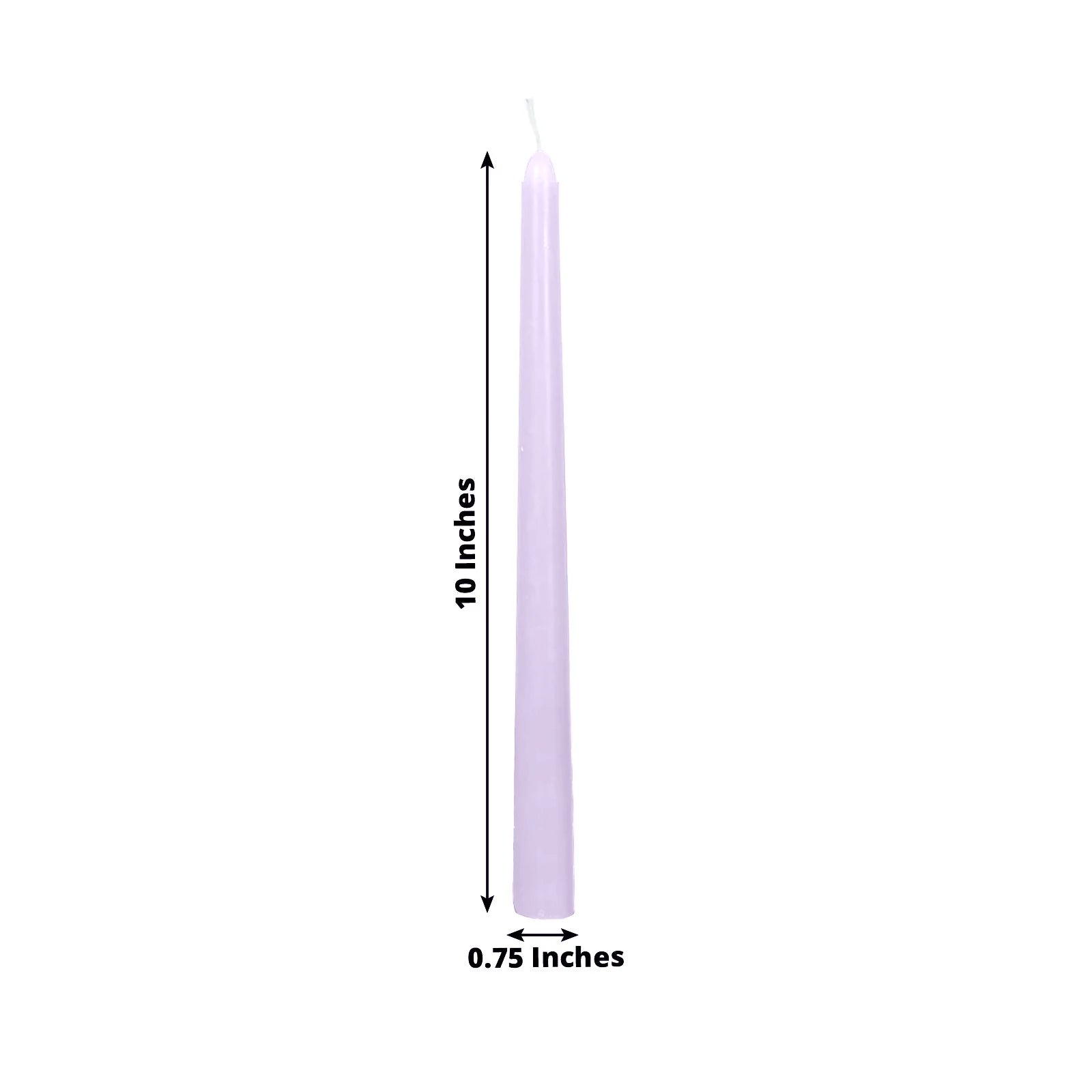 10 - Pack Taper Candles Premium Wax Design Lavender Lilac - Unscented Candles for Upscale Settings 10" - Bell Racket Store
