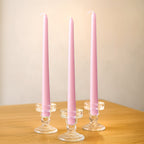 10 - Pack Taper Candles Premium Wax Design Pink - Unscented Candles for Upscale Settings 10" - Bell Racket Store