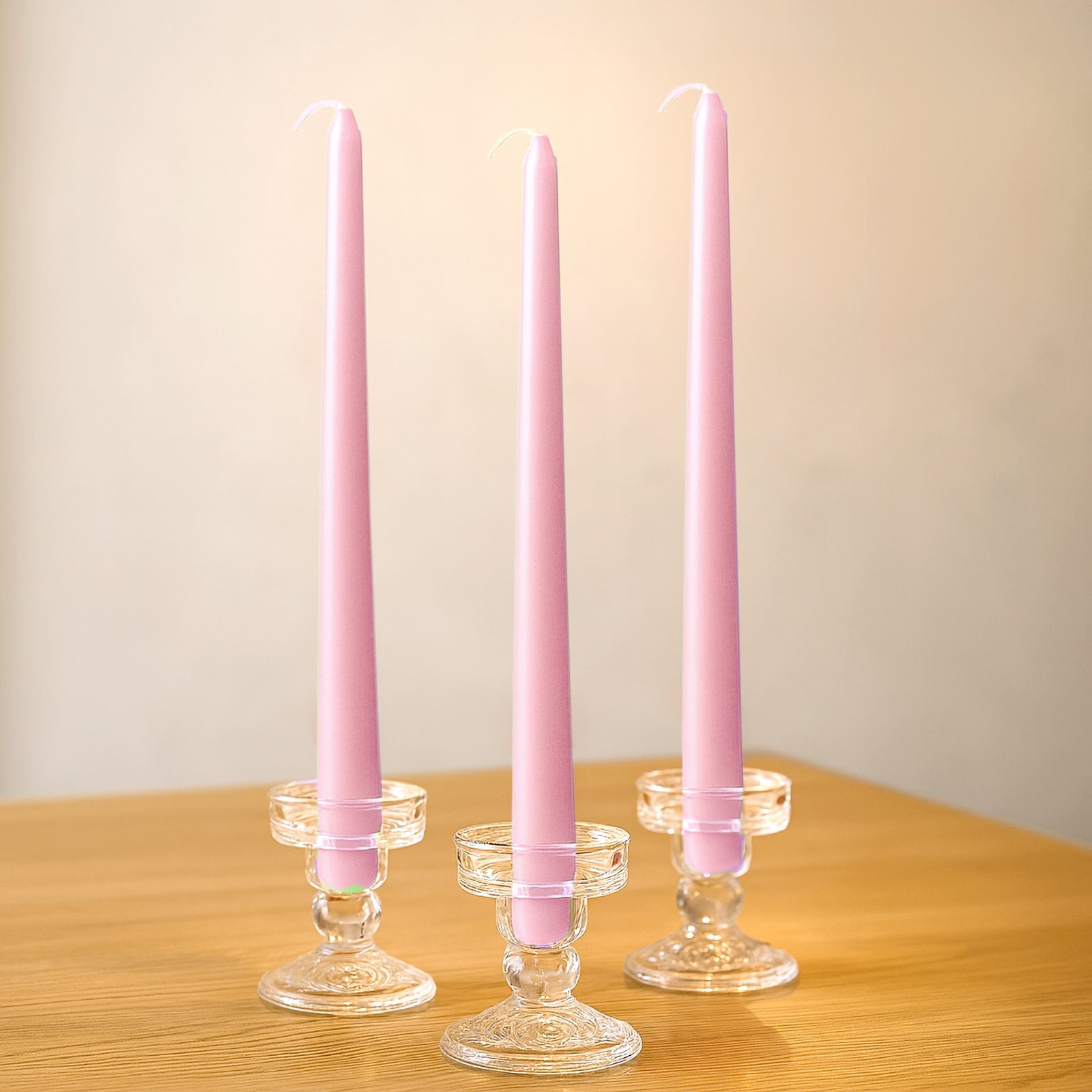 10 - Pack Taper Candles Premium Wax Design Pink - Unscented Candles for Upscale Settings 10" - Bell Racket Store