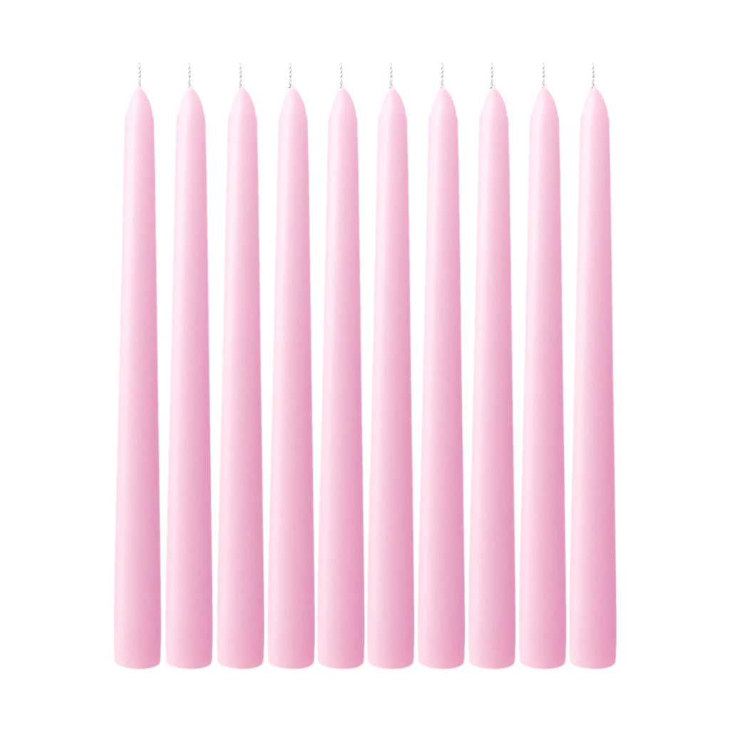 10 - Pack Taper Candles Premium Wax Design Pink - Unscented Candles for Upscale Settings 10" - Bell Racket Store