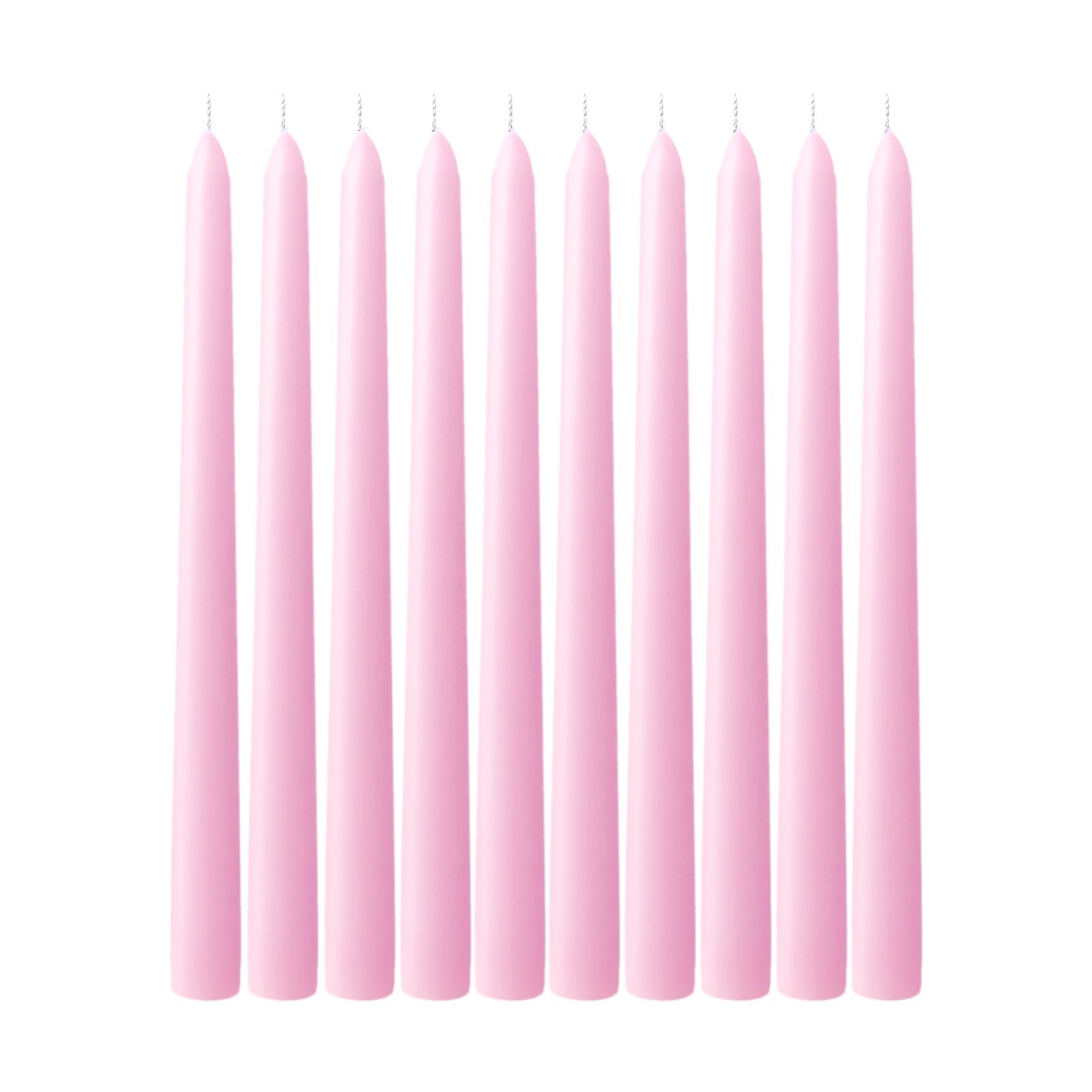 10 - Pack Taper Candles Premium Wax Design Pink - Unscented Candles for Upscale Settings 10" - Bell Racket Store