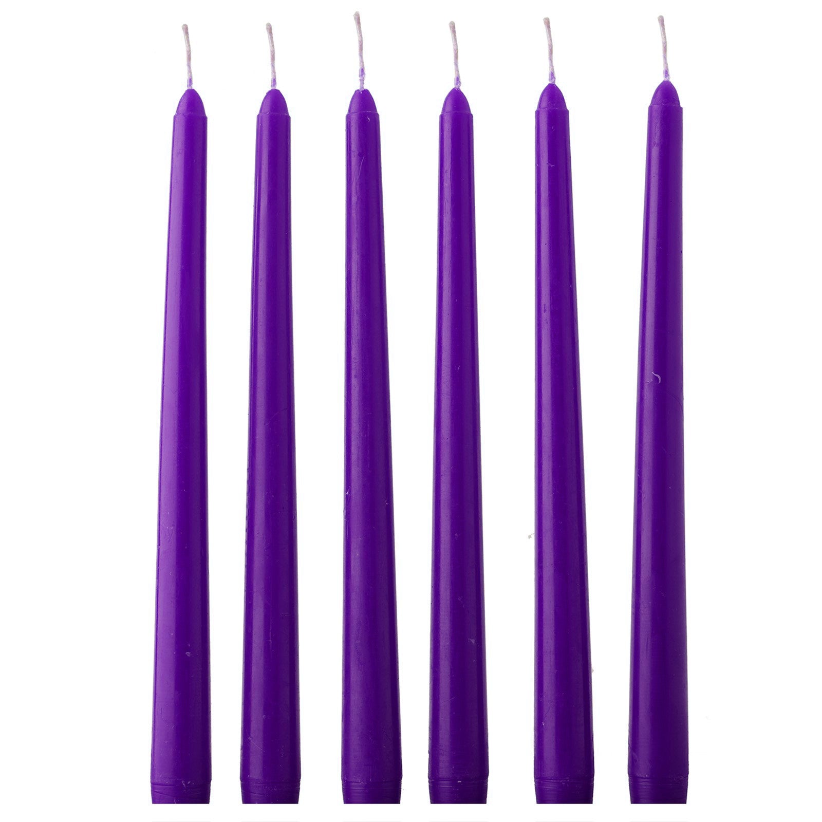 10 - Pack Taper Candles Premium Wax Design Purple - Unscented Candles for Upscale Settings 10" - Bell Racket Store