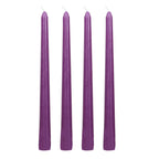 10 - Pack Taper Candles Premium Wax Design Purple - Unscented Candles for Upscale Settings 10" - Bell Racket Store