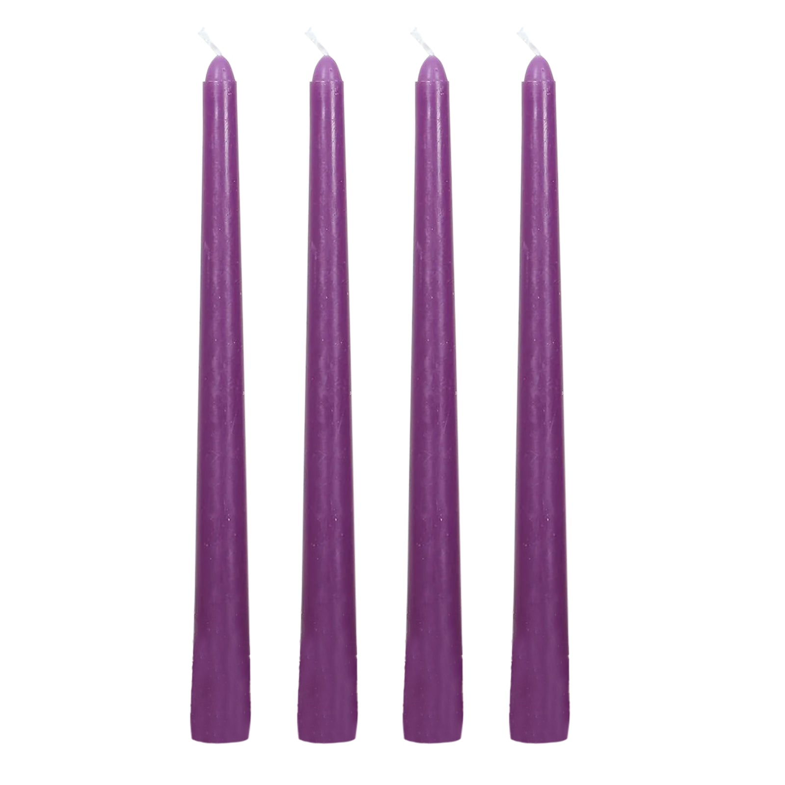 10 - Pack Taper Candles Premium Wax Design Purple - Unscented Candles for Upscale Settings 10" - Bell Racket Store