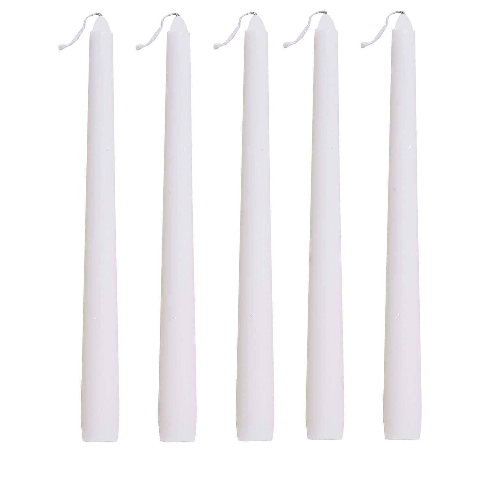 10 - Pack Taper Candles Premium Wax Design White - Unscented Candles for Upscale Settings 10" - Bell Racket Store