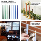 10 - Pack Taper Candles Premium Wax Design White - Unscented Candles for Upscale Settings 10" - Bell Racket Store