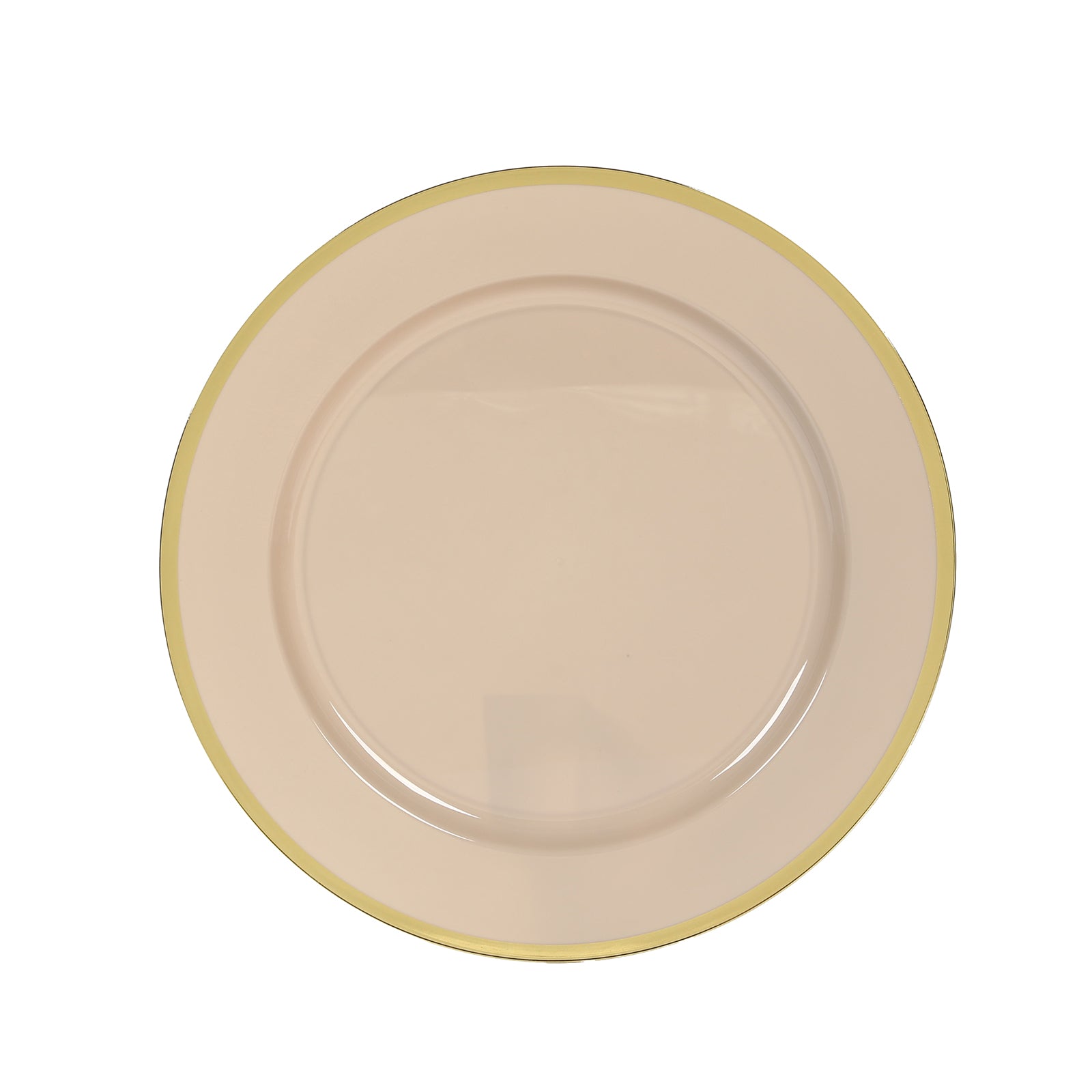 10 Pack Taupe Economy Plastic Charger Plates With Gold Rim, 12" Round Dinner Chargers Event Tabletop Decor - Bell Racket Store
