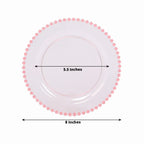 10 - Pack Transparent Blush Plastic Dessert Plates â€“ 8" Round with Beaded Rim, Disposable for Parties & Events - Bell Racket Store