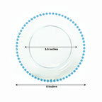 10 - Pack Transparent Dusty Blue Plastic Dessert Plates â€“ 8" Round with Beaded Rim, Disposable for Parties & Events - Bell Racket Store