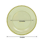 10 - Pack Transparent Dusty Sage Green Plastic Dessert Plates â€“ 8" Round with Beaded Rim, Disposable for Parties & Events - Bell Racket Store