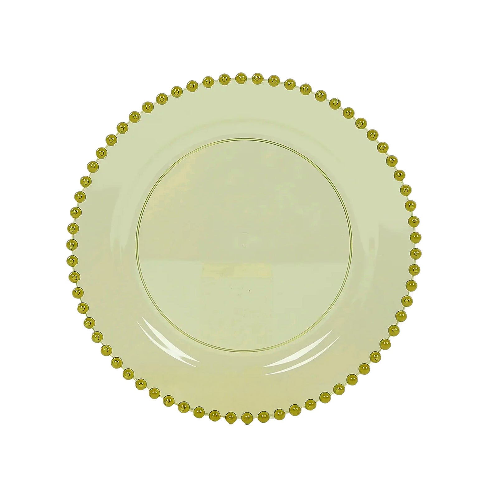 10 - Pack Transparent Dusty Sage Green Plastic Dessert Plates â€“ 8" Round with Beaded Rim, Disposable for Parties & Events - Bell Racket Store