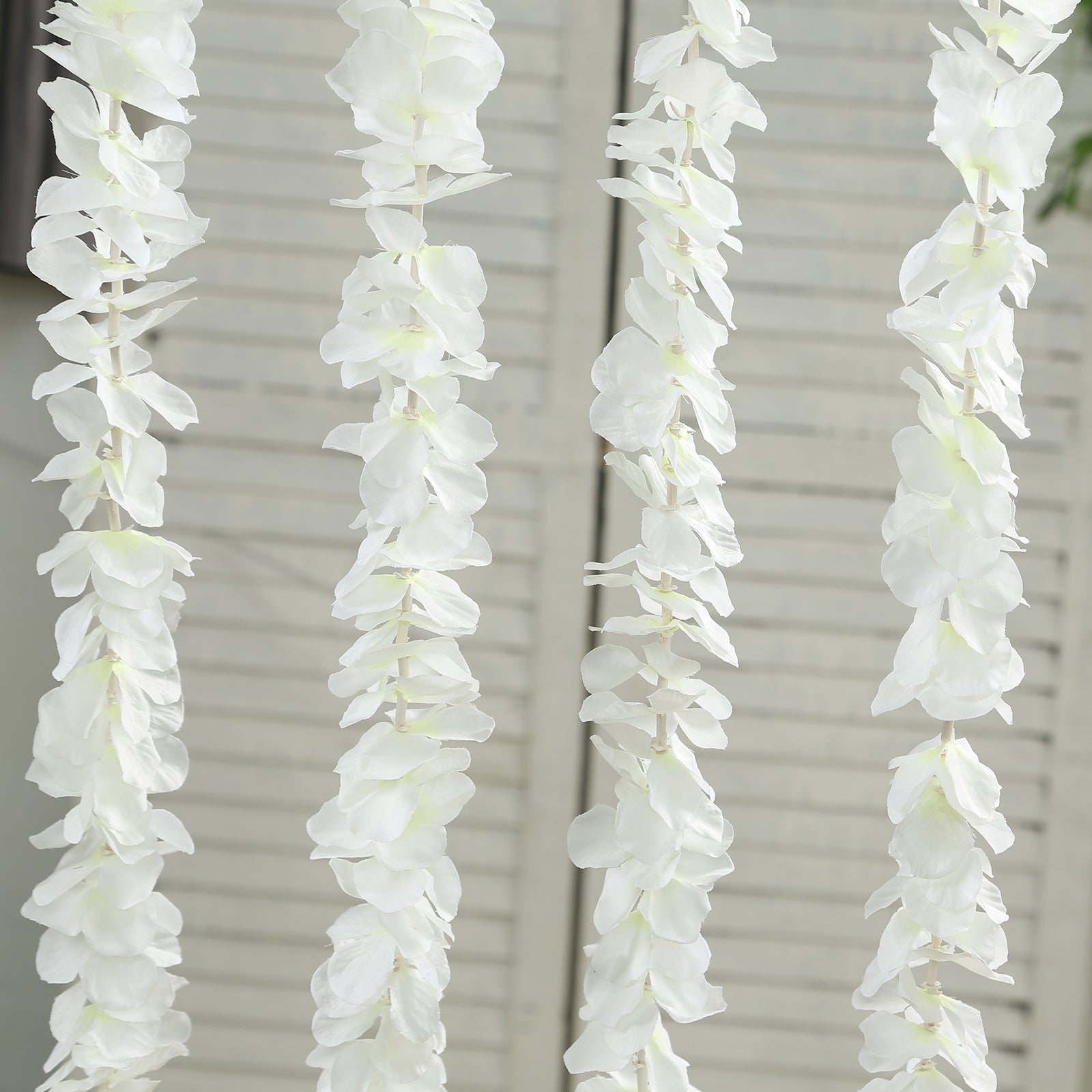 10 Pack White Artificial Wisteria Vines Flower Garlands, Hanging Silk Flowers Wedding Arch Garden Wall Decor - 6.5ft - Bell Racket Store