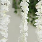 10 Pack White Artificial Wisteria Vines Flower Garlands, Hanging Silk Flowers Wedding Arch Garden Wall Decor - 6.5ft - Bell Racket Store