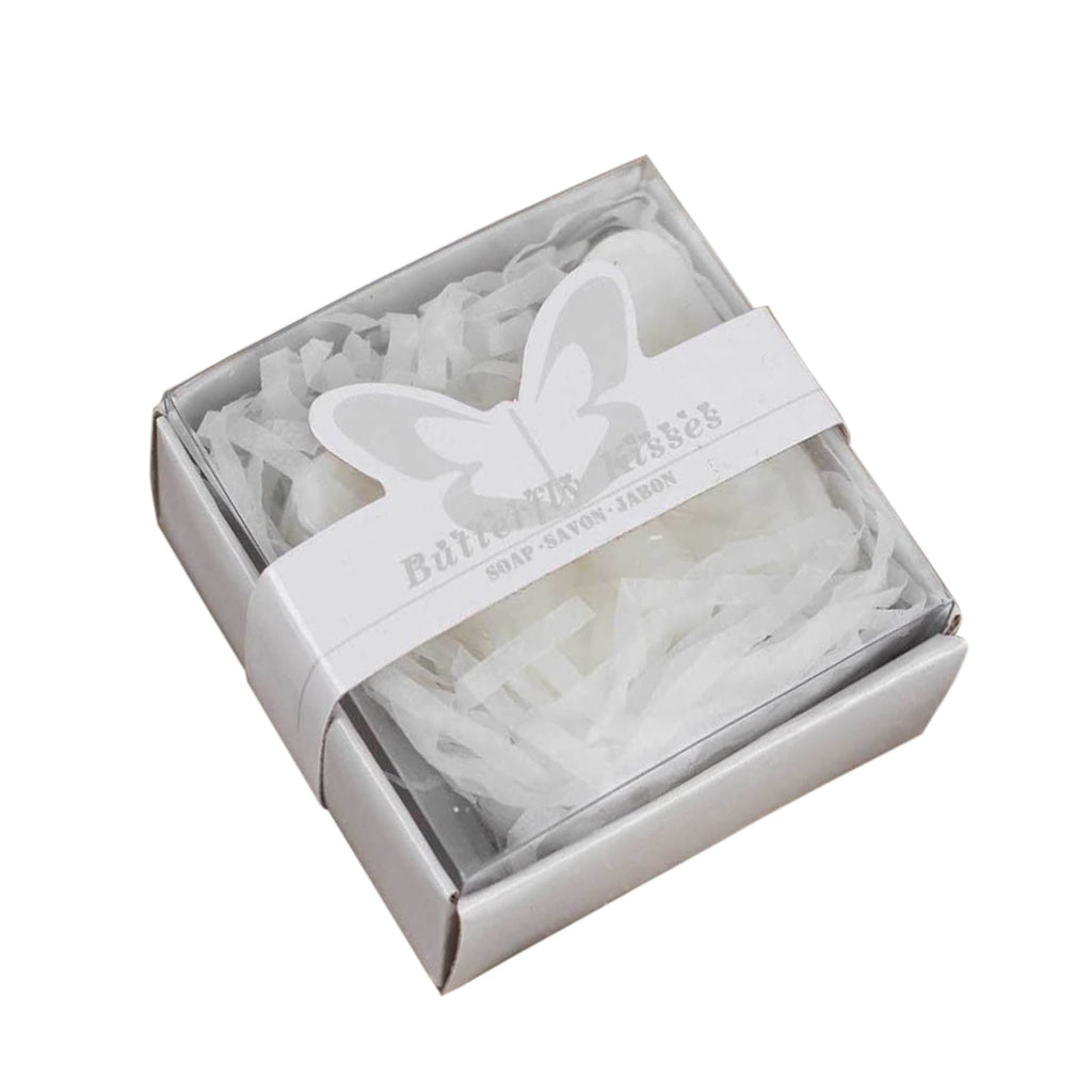 10 Pack White Butterfly Unscented Soap Baby Shower Favors with Gift Boxes, Pre - Packed Bridal Shower Wedding Souvenirs - 2" - Bell Racket Store