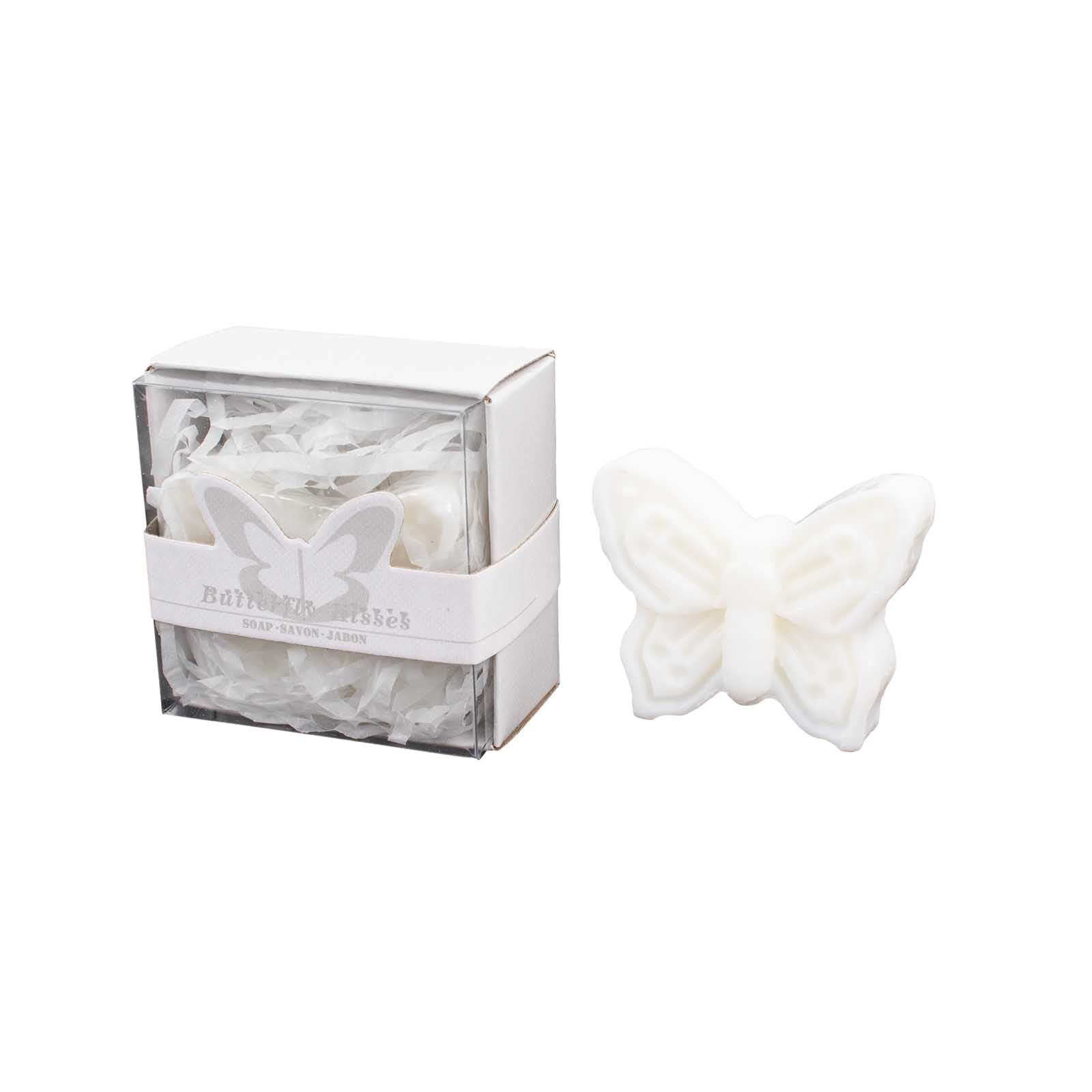 10 Pack White Butterfly Unscented Soap Baby Shower Favors with Gift Boxes, Pre - Packed Bridal Shower Wedding Souvenirs - 2" - Bell Racket Store