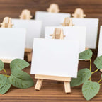 10 - Pack Wooden Display Easel Stands DIY Mini Design Natural - Rustic Place Card Table Number Holders 5" - Bell Racket Store
