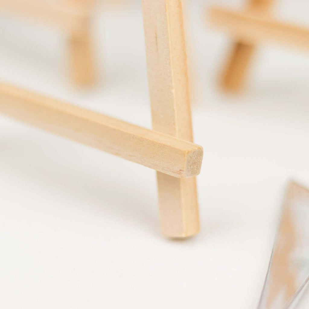 10 - Pack Wooden Display Easel Stands DIY Mini Design Natural - Rustic Place Card Table Number Holders 5" - Bell Racket Store