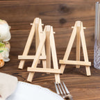 10 - Pack Wooden Display Easel Stands DIY Mini Design Natural - Rustic Place Card Table Number Holders 5" - Bell Racket Store