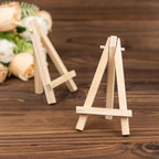 10 - Pack Wooden Display Easel Stands DIY Mini Design Natural - Rustic Place Card Table Number Holders 5" - Bell Racket Store
