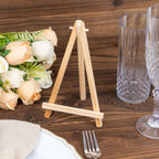 10 - Pack Wooden Display Easel Stands DIY Small Design Natural - Rustic Place Card Table Number Holders 7" - Bell Racket Store